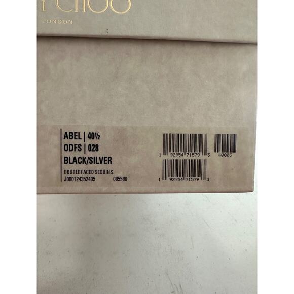 Jimmy Choo Abel Pumps Size 40.5 Sequin Black Silver Pointed Toe Stiletto - Picture 12 of 13